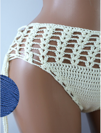 High-Waist Charmer: Cerulean Skies - Низ Бікіні В'язаний Гачком