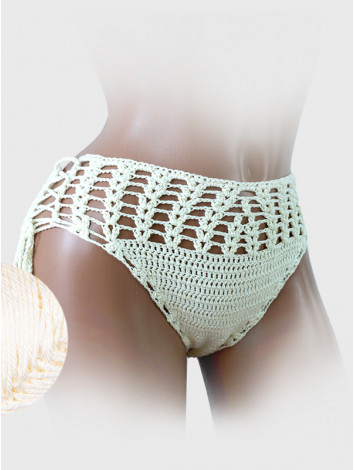 High-Waist Charmer: Cerulean Skies - Низ Бікіні В'язаний Гачком