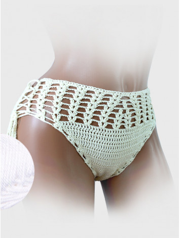 High-Waist Charmer: Cerulean Skies - Низ Бікіні В'язаний Гачком