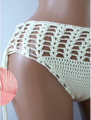 High-Waist Charmer: Cerulean Skies - Низ Бікіні В'язаний Гачком