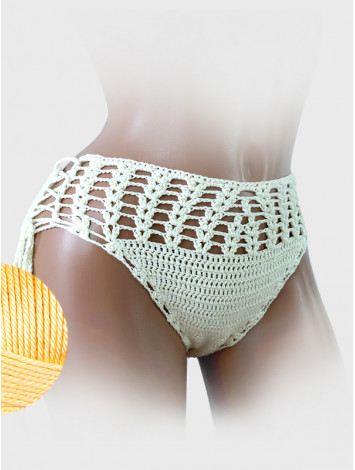 High-Waist Charmer: Cerulean Skies - Низ Бікіні В'язаний Гачком