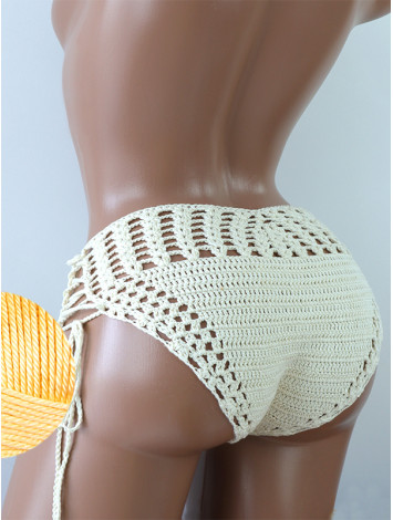 High-Waist Charmer: Cerulean Skies - Низ Бікіні В'язаний Гачком