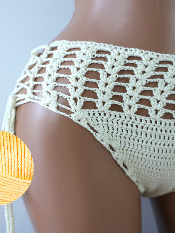 High-Waist Charmer: Cerulean Skies - Низ Бікіні В'язаний Гачком