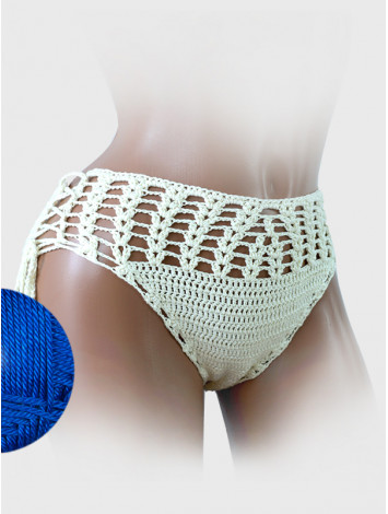 High-Waist Charmer: Cerulean Skies - Низ Бікіні В'язаний Гачком