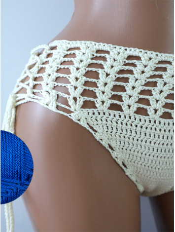 High-Waist Charmer: Cerulean Skies - Низ Бікіні В'язаний Гачком