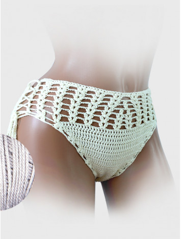 High-Waist Charmer: Cerulean Skies - Низ Бікіні В'язаний Гачком