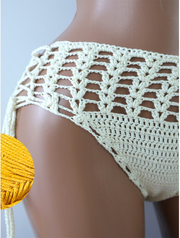 High-Waist Charmer: Cerulean Skies - Низ Бікіні В'язаний Гачком