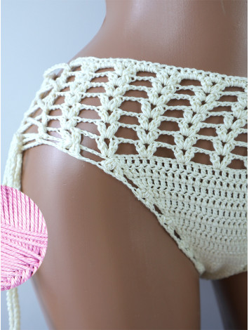 High-Waist Charmer: Cerulean Skies - Низ Бікіні В'язаний Гачком