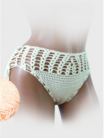 High-Waist Charmer: Cerulean Skies - Низ Бікіні В'язаний Гачком