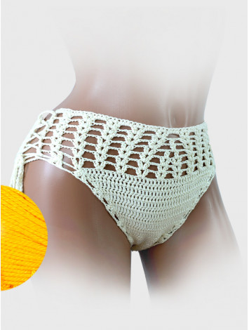 High-Waist Charmer: Cerulean Skies - Низ Бікіні В'язаний Гачком