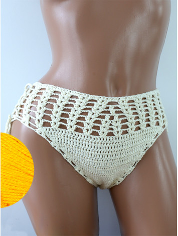 High-Waist Charmer: Cerulean Skies - Низ Бікіні В'язаний Гачком