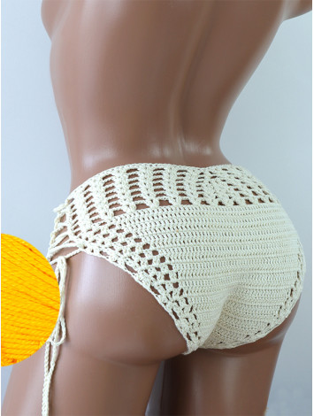 High-Waist Charmer: Cerulean Skies - Низ Бікіні В'язаний Гачком