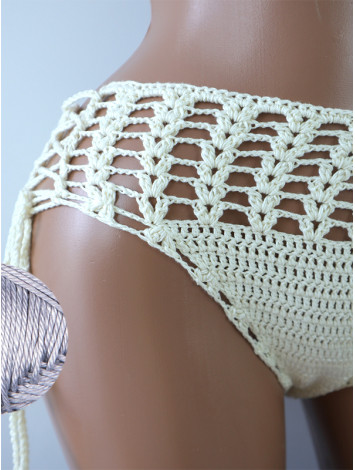 High-Waist Charmer: Cerulean Skies - Низ Бікіні В'язаний Гачком