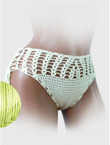 High-Waist Charmer: Cerulean Skies - Низ Бікіні В'язаний Гачком