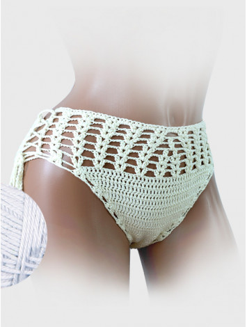 High-Waist Charmer: Cerulean Skies - Низ Бікіні В'язаний Гачком