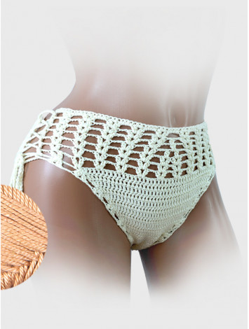 High-Waist Charmer: Cerulean Skies - Низ Бікіні В'язаний Гачком