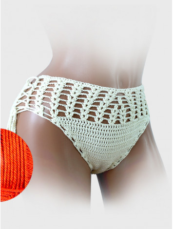 High-Waist Charmer: Cerulean Skies - Низ Бікіні В'язаний Гачком