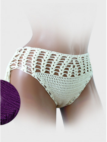 High-Waist Charmer: Cerulean Skies - Низ Бікіні В'язаний Гачком