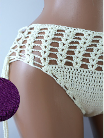 High-Waist Charmer: Cerulean Skies - Низ Бікіні В'язаний Гачком