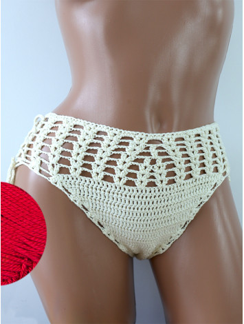 High-Waist Charmer: Cerulean Skies - Низ Бікіні В'язаний Гачком