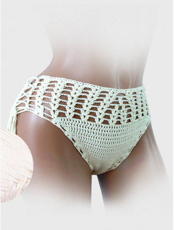 High-Waist Charmer: Cerulean Skies - Низ Бікіні В'язаний Гачком