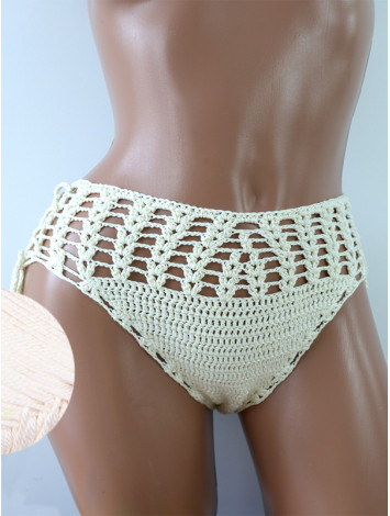 High-Waist Charmer: Cerulean Skies - Низ Бікіні В'язаний Гачком