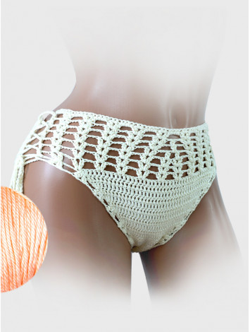 High-Waist Charmer: Cerulean Skies - Низ Бікіні В'язаний Гачком