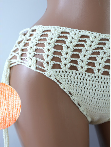 High-Waist Charmer: Cerulean Skies - Низ Бікіні В'язаний Гачком