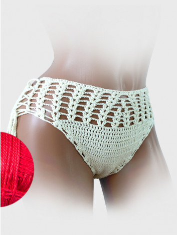 High-Waist Charmer: Cerulean Skies - Низ Бікіні В'язаний Гачком