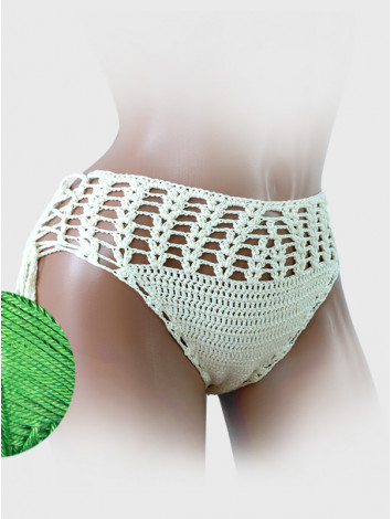 High-Waist Charmer: Cerulean Skies - Низ Бікіні В'язаний Гачком