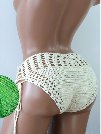 High-Waist Charmer: Cerulean Skies - Низ Бікіні В'язаний Гачком