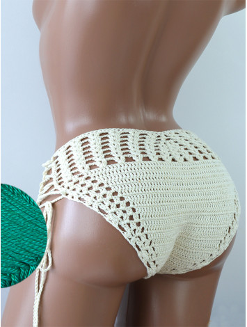 High-Waist Charmer: Cerulean Skies - Низ Бікіні В'язаний Гачком