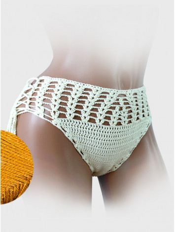 High-Waist Charmer: Cerulean Skies - Низ Бікіні В'язаний Гачком