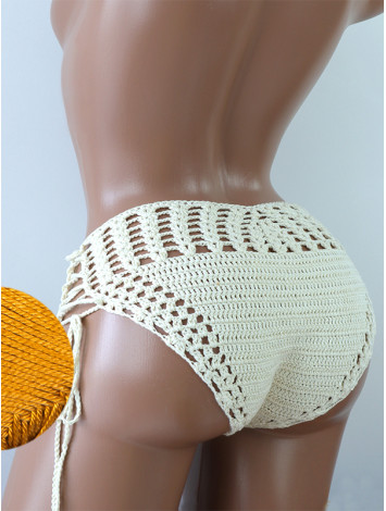 High-Waist Charmer: Cerulean Skies - Низ Бікіні В'язаний Гачком