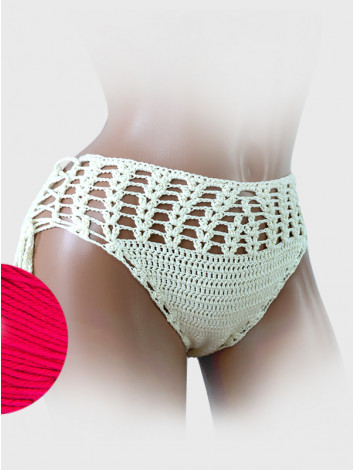 High-Waist Charmer: Cerulean Skies - Низ Бікіні В'язаний Гачком