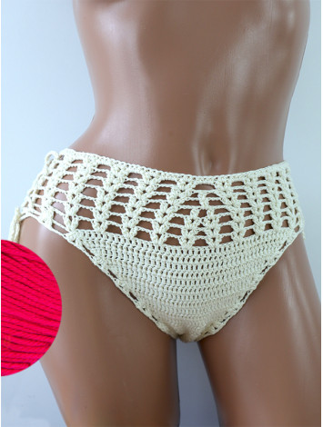 High-Waist Charmer: Cerulean Skies - Низ Бікіні В'язаний Гачком