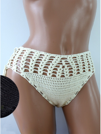 High-Waist Charmer: Cerulean Skies - Низ Бікіні В'язаний Гачком
