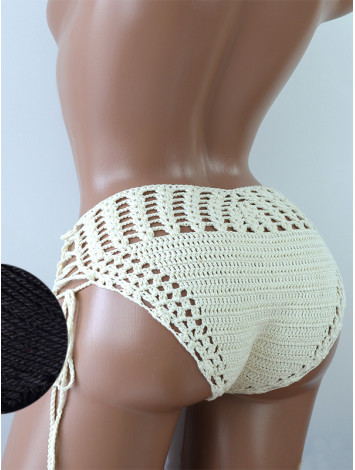 High-Waist Charmer: Cerulean Skies - Низ Бікіні В'язаний Гачком