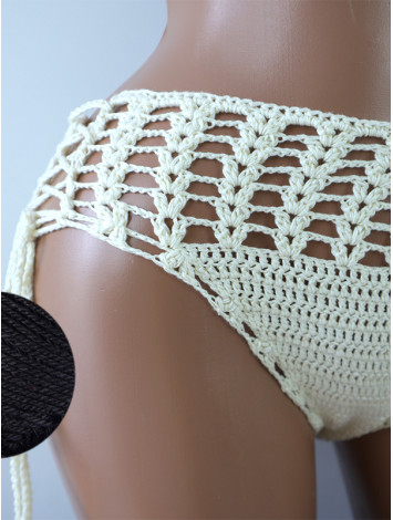High-Waist Charmer: Cerulean Skies - Низ Бікіні В'язаний Гачком