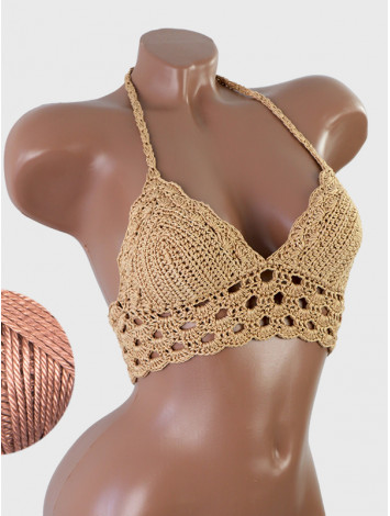 Mystical Mermaid Serenade: Oriental Pearl - Crochet Bikini Top