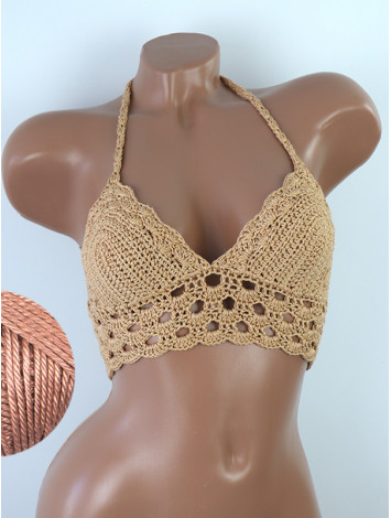 Mystical Mermaid Serenade: Oriental Pearl - Crochet Bikini Top