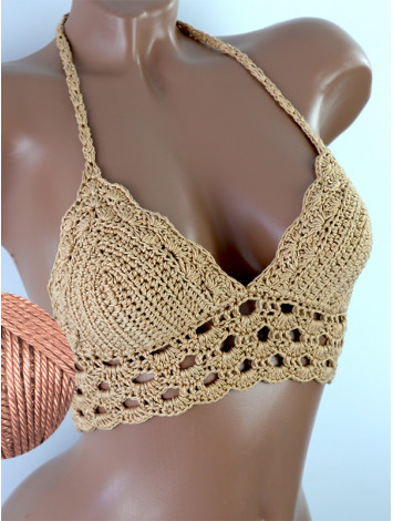 Mystical Mermaid Serenade: Oriental Pearl - Crochet Bikini Top