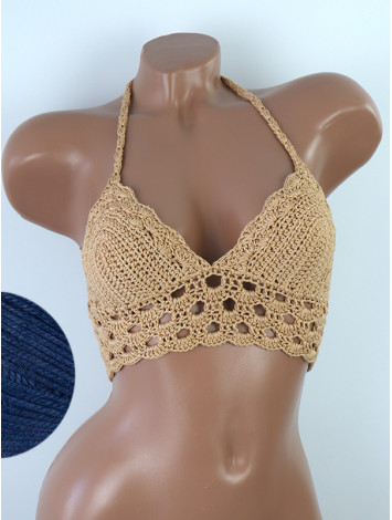 Mystical Mermaid Serenade: Oriental Pearl - Crochet Bikini Top
