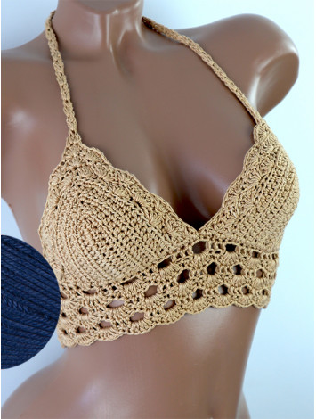 Mystical Mermaid Serenade: Oriental Pearl - Crochet Bikini Top