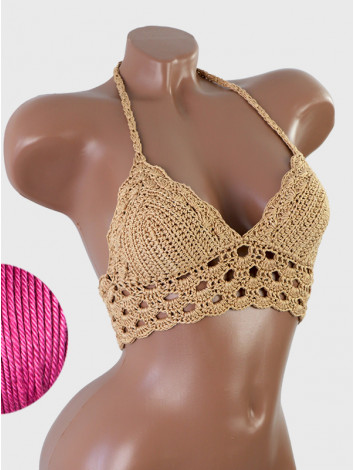 Mystical Mermaid Serenade: Oriental Pearl - Crochet Bikini Top