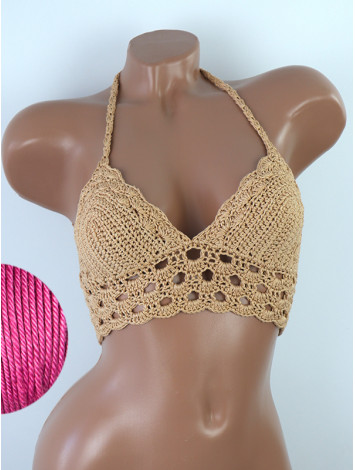 Mystical Mermaid Serenade: Oriental Pearl - Crochet Bikini Top
