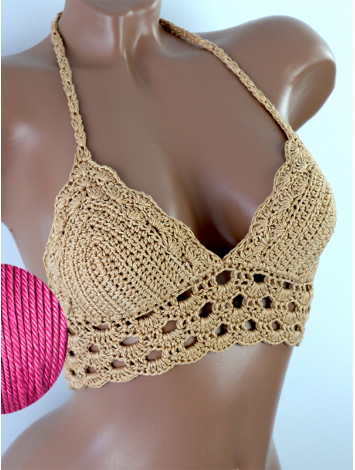 Mystical Mermaid Serenade: Oriental Pearl - Crochet Bikini Top