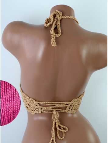 Mystical Mermaid Serenade: Oriental Pearl - Crochet Bikini Top