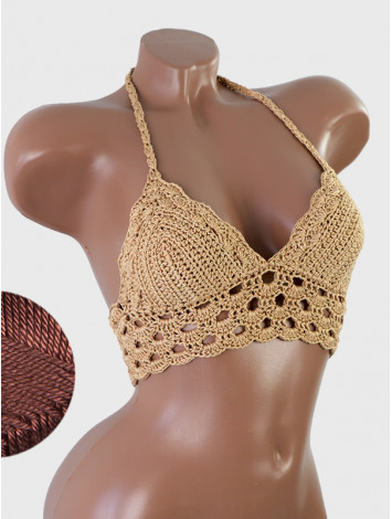 Mystical Mermaid Serenade: Oriental Pearl - Crochet Bikini Top