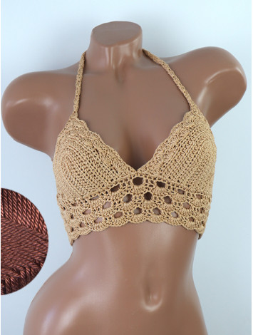 Mystical Mermaid Serenade: Oriental Pearl - Crochet Bikini Top